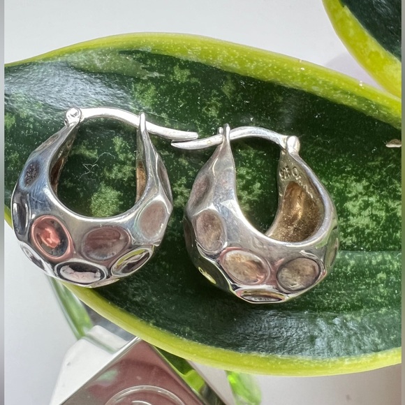 Jewelry - Real 925 Sterling Silver huggie style hoop earrings